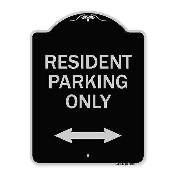 Reserved Parking Resident Parking Heavy-Gauge Aluminum Architectural Sign, 24" x 18", BS-1824-23039